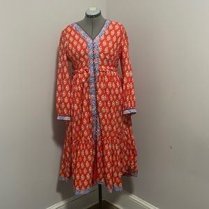 J Crew bohemian style block print maxi dress size 12